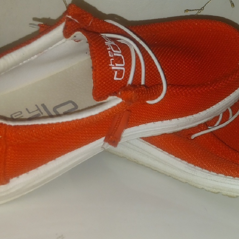 Hey Dude Men's Bright Orange Loafers